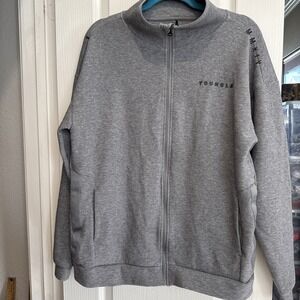 Youngla MMXIV  Large, Large Gray Full, Zip Sweat, Jacket, Cowell‎ Neck Nice 4758